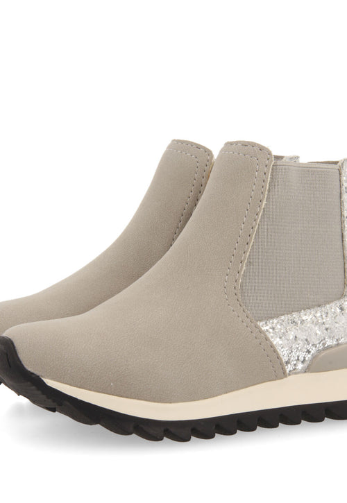 Luncarty children's chelsea boot-style sneakers with shiny silver detail