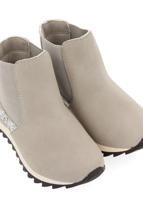 Luncarty children's chelsea boot-style sneakers with shiny silver detail
