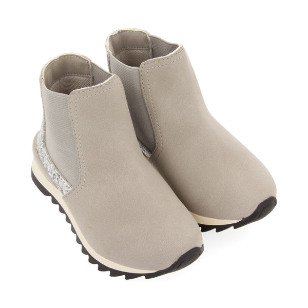 Sneakers tipo botín chelsea con detalle brillante plata para niña y niño luncarty