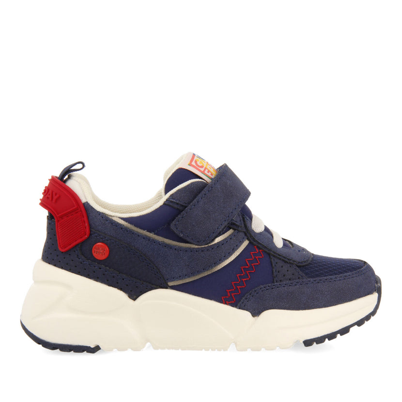Drumoak children's navy blue lace-up sneakers with adjustable fastenings
