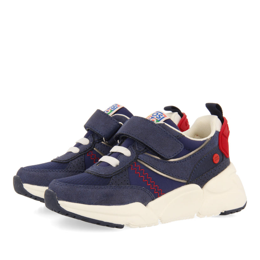 Drumoak children's navy blue lace-up sneakers with adjustable fastenings