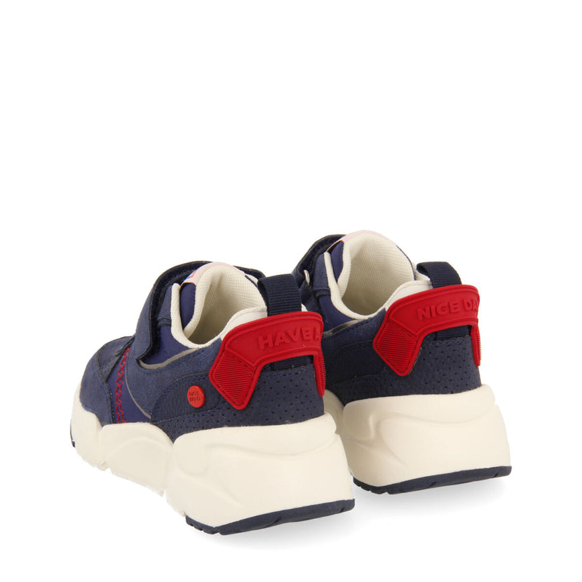 Drumoak children's navy blue lace-up sneakers with adjustable fastenings