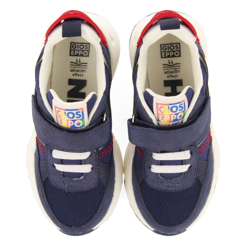 Drumoak children's navy blue lace-up sneakers with adjustable fastenings