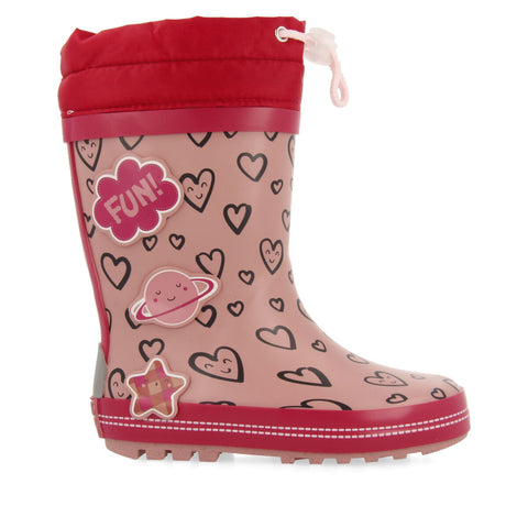 THURN CHILDREN'S RED HEART-PRINT WELLY BOOTS