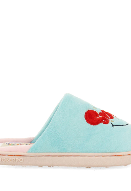 Chaussons sans talon vert menthe portant le message « smile » pour fille et garçon turriff  