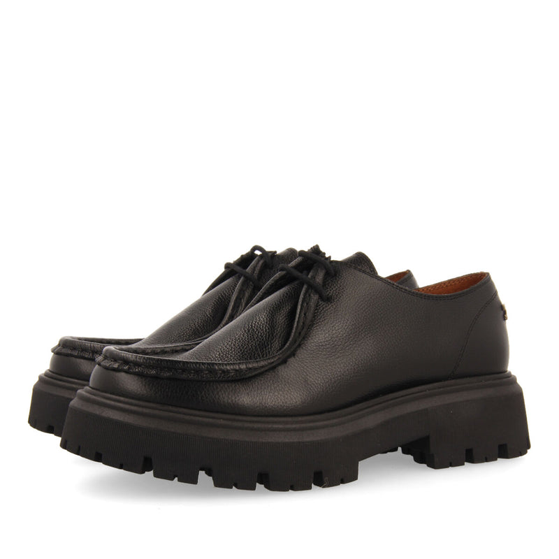 Mocassini neri in pelle stile wallabee da donna glostrup 