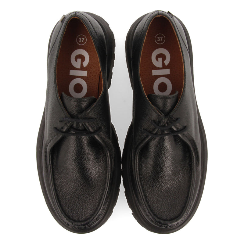 Mocassini neri in pelle stile wallabee da donna glostrup 