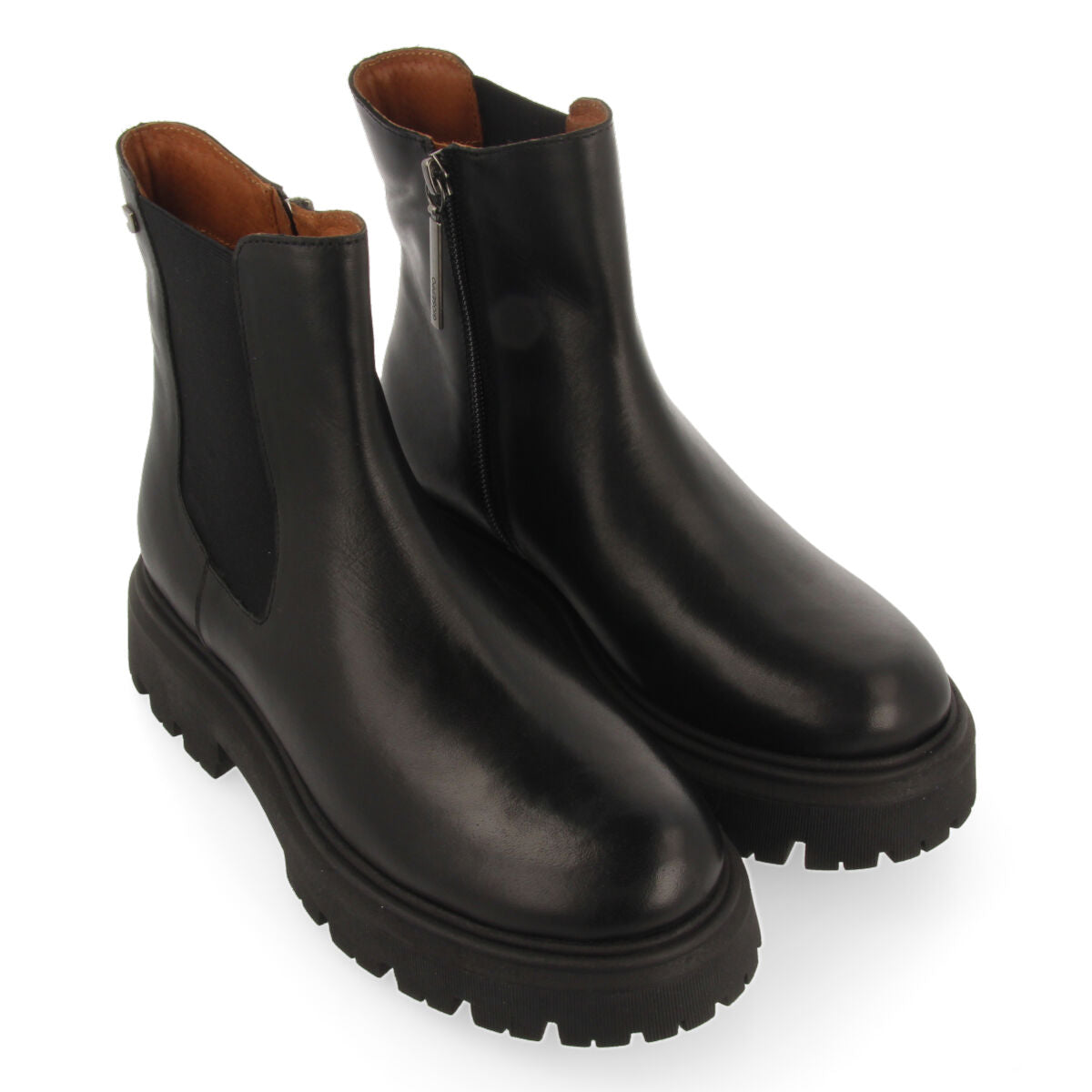 Bottes noires en peau style chelsea pour femme langford