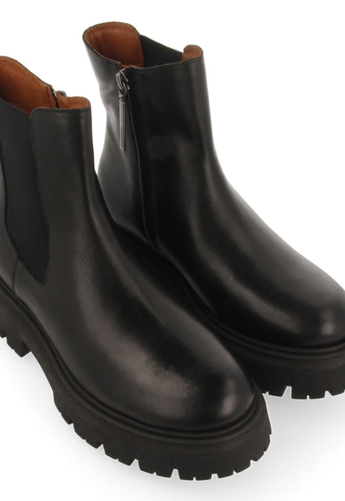 Botas negras de piel estilo chelsea para mujer langford