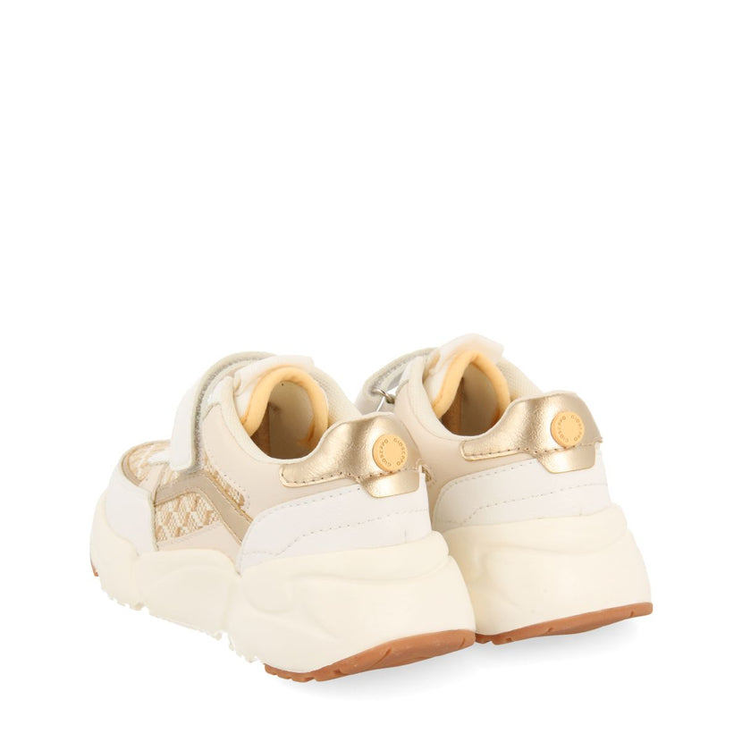 BASKETS BLANCHES AVEC DES DÉTAILS EN RAFIA ET DES ACCENTS MÉTALLIQUES POUR FILLE ET GARÇON KUKUR 