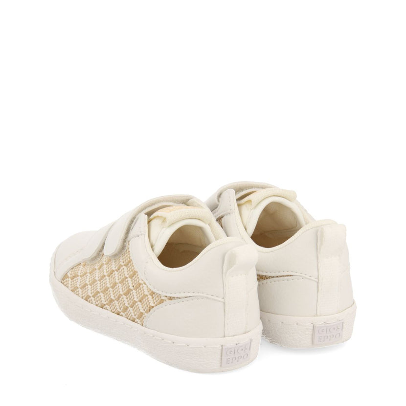 BASKETS BLANCHES AVEC IMPRIMÉ EN RAFIA POUR FILLE ET GARÇON ERSEKE 