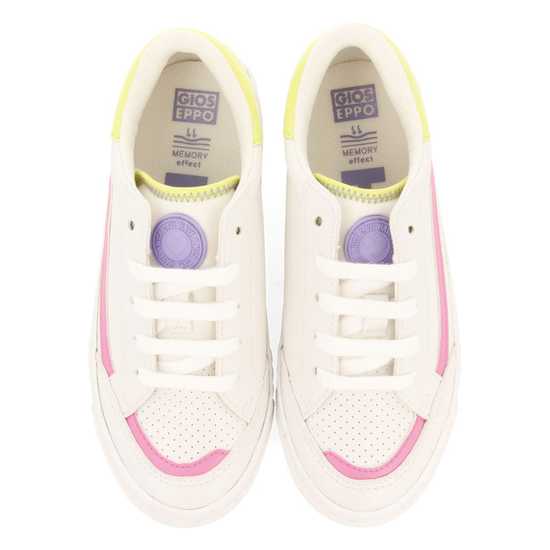 BASKETS BLANCHES AVEC DES DÉTAILS DE COULEURS POUR FILLE ET GARÇON CUSICK 