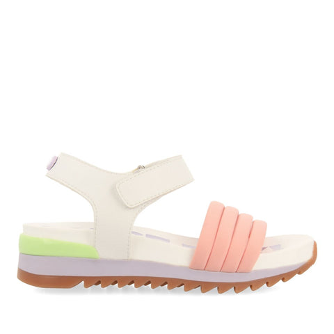 SANDALES DE SPORT BLANCHES AVEC DES DÉTAILS MULTICOLORES POUR FILLE ET GARÇON CLAPIERS