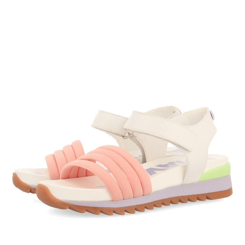 SANDALES DE SPORT BLANCHES AVEC DES DÉTAILS MULTICOLORES POUR FILLE ET GARÇON CLAPIERS
