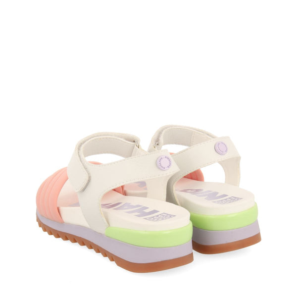 SANDALES DE SPORT BLANCHES AVEC DES DÉTAILS MULTICOLORES POUR FILLE ET GARÇON CLAPIERS