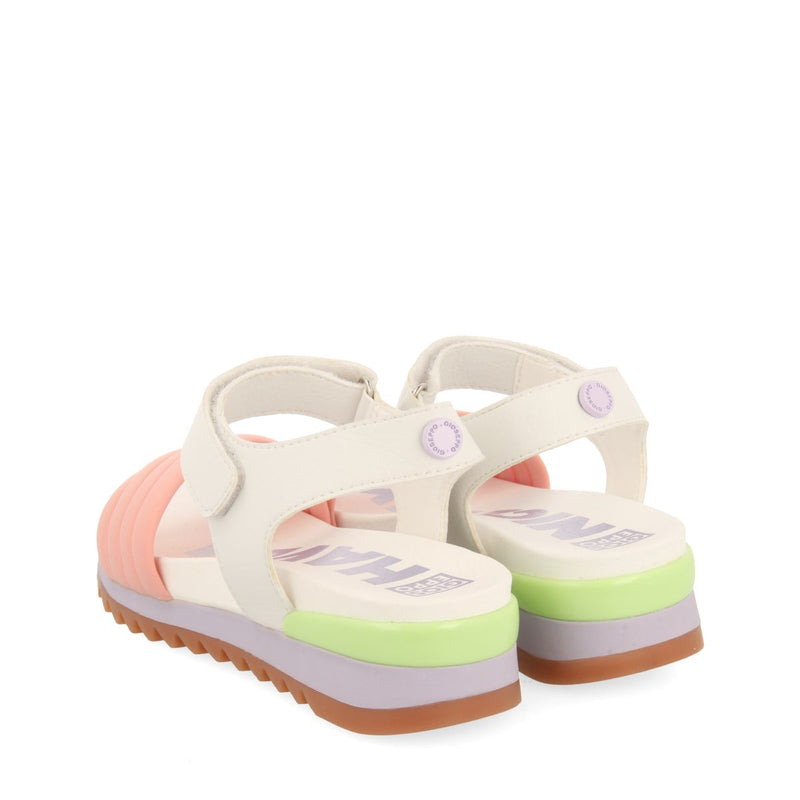 SANDALES DE SPORT BLANCHES AVEC DES DÉTAILS MULTICOLORES POUR FILLE ET GARÇON CLAPIERS
