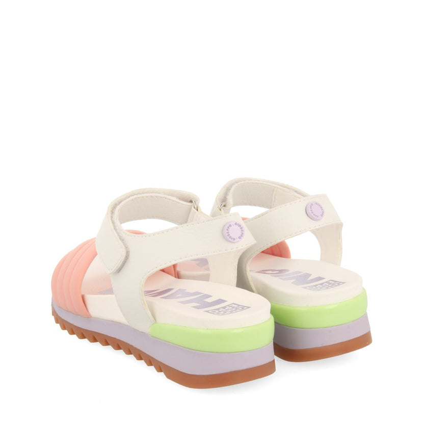 SANDALES DE SPORT BLANCHES AVEC DES DÉTAILS MULTICOLORES POUR FILLE ET GARÇON CLAPIERS