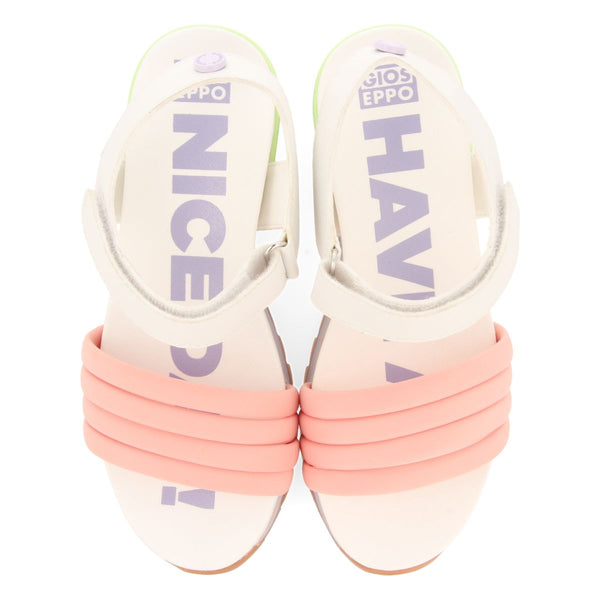 SANDALES DE SPORT BLANCHES AVEC DES DÉTAILS MULTICOLORES POUR FILLE ET GARÇON CLAPIERS