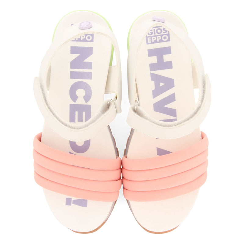 SANDALES DE SPORT BLANCHES AVEC DES DÉTAILS MULTICOLORES POUR FILLE ET GARÇON CLAPIERS