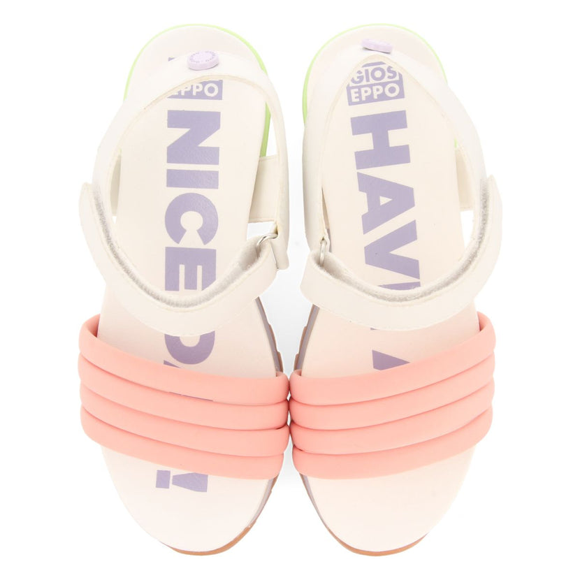 SANDALES DE SPORT BLANCHES AVEC DES DÉTAILS MULTICOLORES POUR FILLE ET GARÇON CLAPIERS