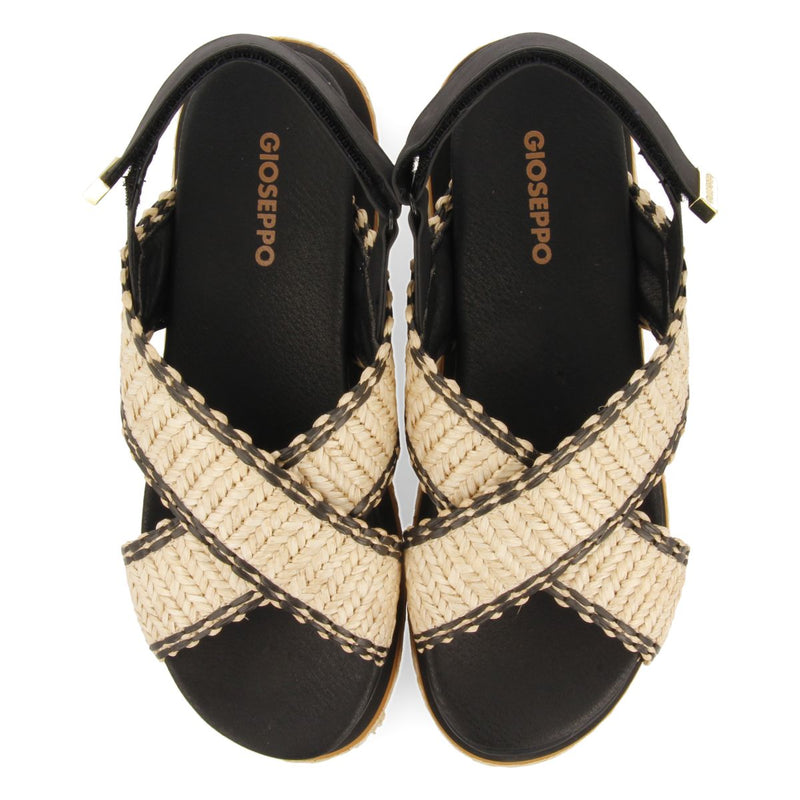 SANDALIAS DEPORTIVAS CON TIRAS DE RAFIA Y PLATAFORMA PARA MUJER ODRIE