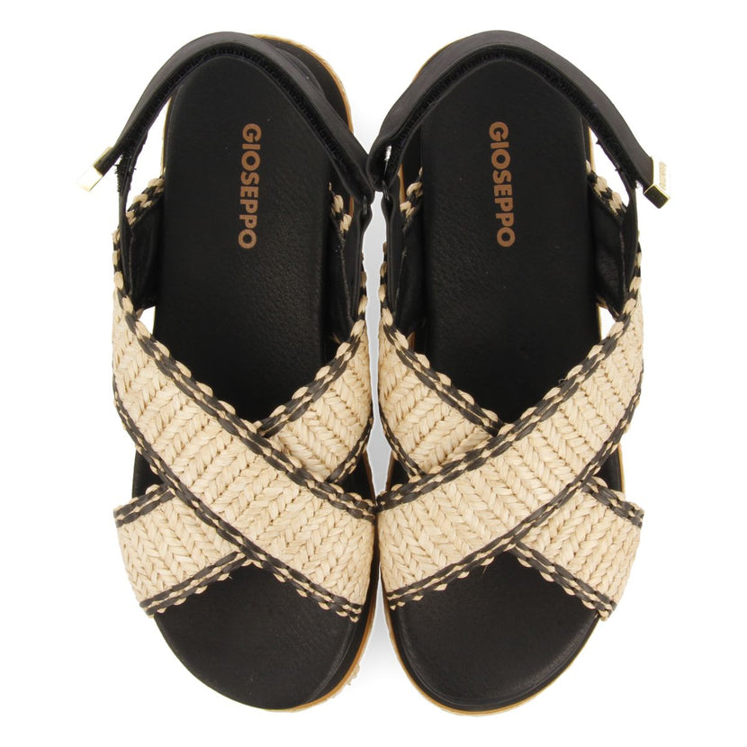 SANDALIAS DEPORTIVAS CON TIRAS DE RAFIA Y PLATAFORMA PARA MUJER ODRIE