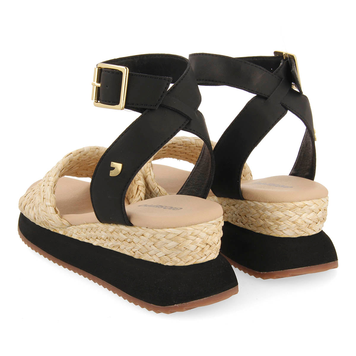 SANDALIAS DEPORTIVAS BEIGE Y NEGRO CON CUÑA PARA MUJER MEHAMA