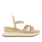 SANDALIAS DORADAS CON CUÑA Y TIRAS TUBULARES PARA MUJER PERMET