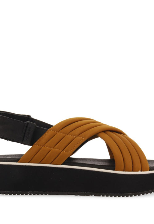 SANDALIAS DEPORTIVAS COLOR CUERO CON PLATAFORMA PARA MUJER BRYHER