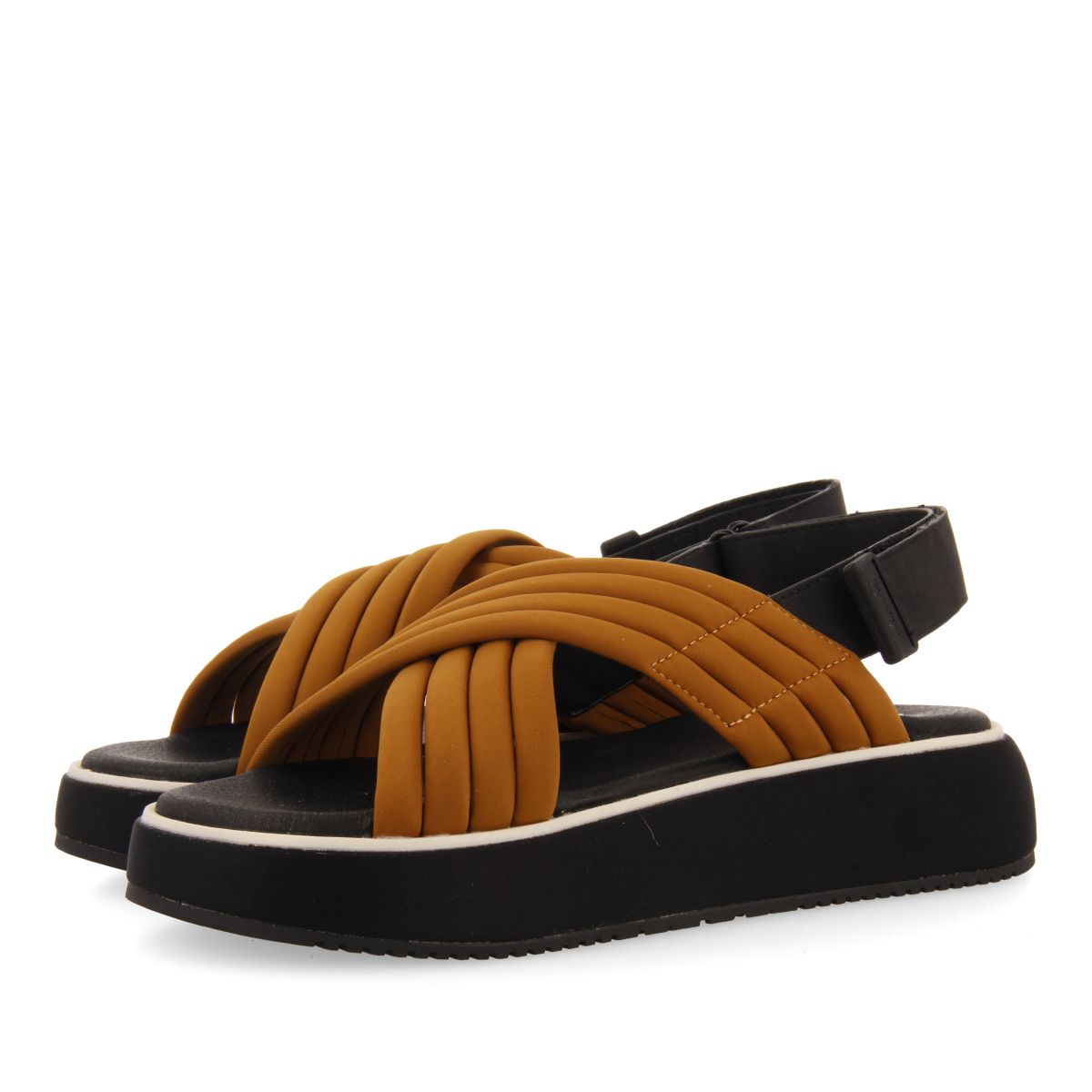 SANDALIAS DEPORTIVAS COLOR CUERO CON PLATAFORMA PARA MUJER BRYHER