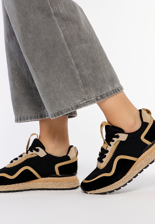 SNEAKERS NEGRAS ESTILO MEDITERRÁNEO PARA MUJER RUKAJ