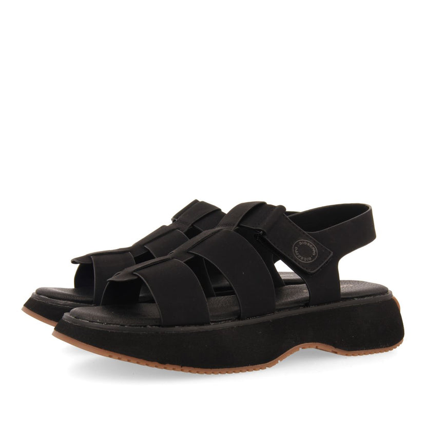 SANDALIAS DEPORTIVAS NEGRAS TIPO CANGREJERA PARA MUJER GWEEK
