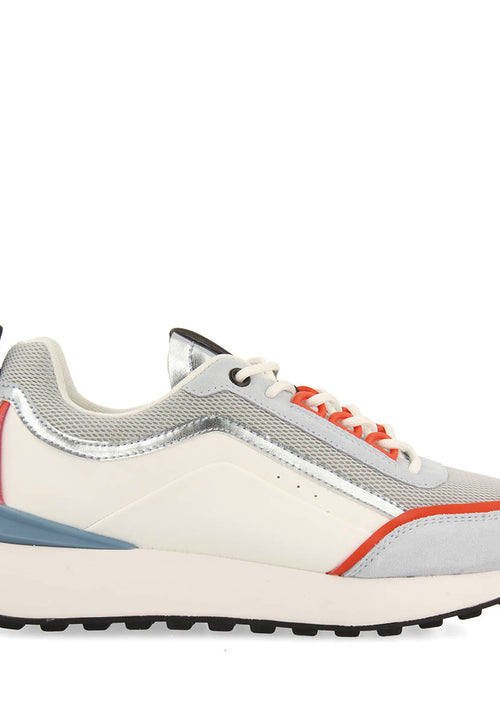 WHITE SNEAKERS WITH BLUE DETAILS FOR WOMEN BALLAGAT