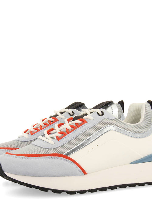 WHITE SNEAKERS WITH BLUE DETAILS FOR WOMEN BALLAGAT