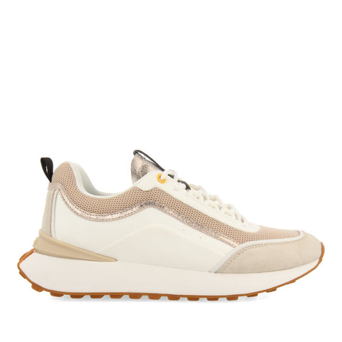SNEAKERS BLANCAS CON DETALLES BEIGE PARA MUJER BALLAGAT