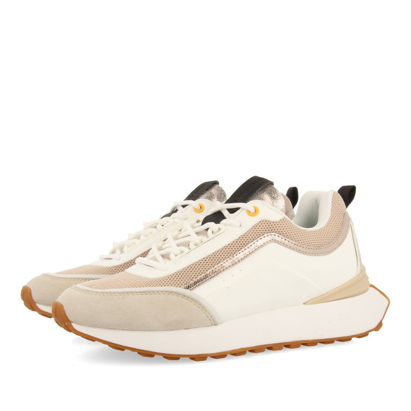 SNEAKERS BLANCAS CON DETALLES BEIGE PARA MUJER BALLAGAT