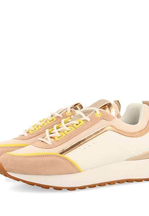 WHITE SNEAKERS WITH NUDE DETAILS FOR WOMEN BALLAGAT