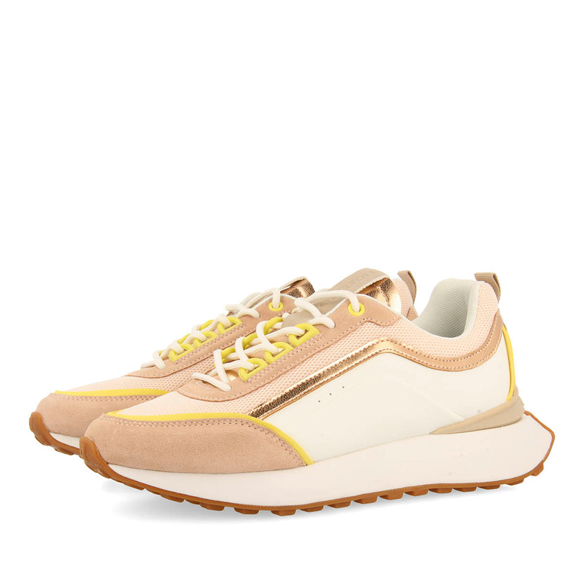 SNEAKERS BLANCAS CON DETALLES NUDE PARA MUJER BALLAGAT