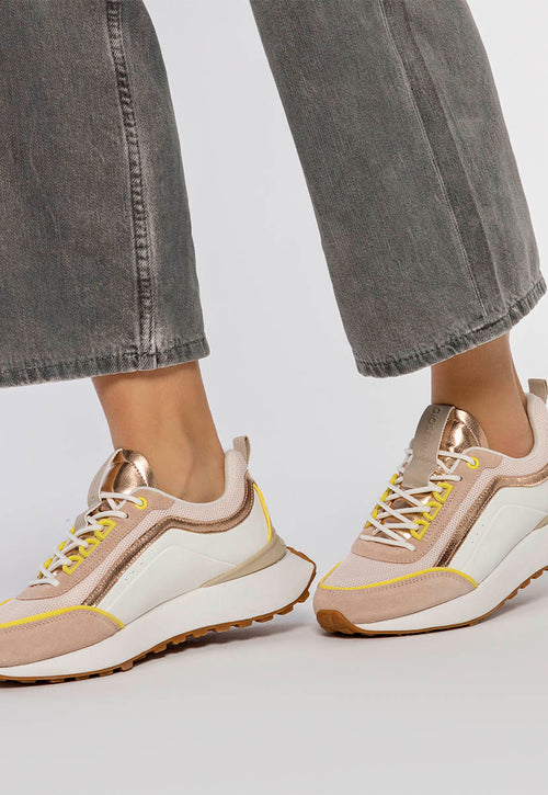 WHITE SNEAKERS WITH NUDE DETAILS FOR WOMEN BALLAGAT