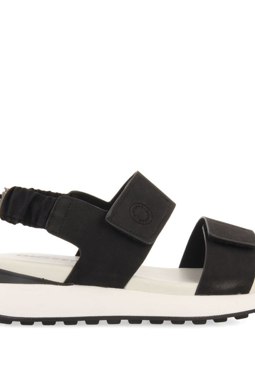 SANDALIAS DEPORTIVAS NEGRAS CON DETALLE TRASERO FRUNCIDO ELÁSTICO PARA MUJER FRATAR