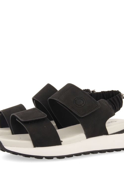 SANDALIAS DEPORTIVAS NEGRAS CON DETALLE TRASERO FRUNCIDO ELÁSTICO PARA MUJER FRATAR