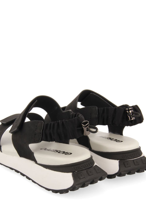 SANDALIAS DEPORTIVAS NEGRAS CON DETALLE TRASERO FRUNCIDO ELÁSTICO PARA MUJER FRATAR