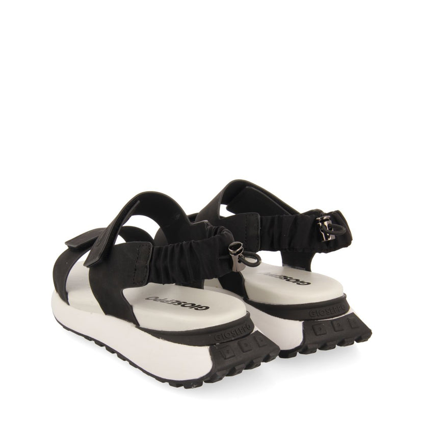 SANDALIAS DEPORTIVAS NEGRAS CON DETALLE TRASERO FRUNCIDO ELÁSTICO PARA MUJER FRATAR