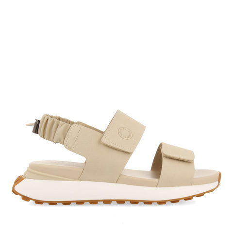 SANDALIAS DEPORTIVAS OFF-WHITE CON DETALLE TRASERO FRUNCIDO ELÁSTICO PARA MUJER FRATAR