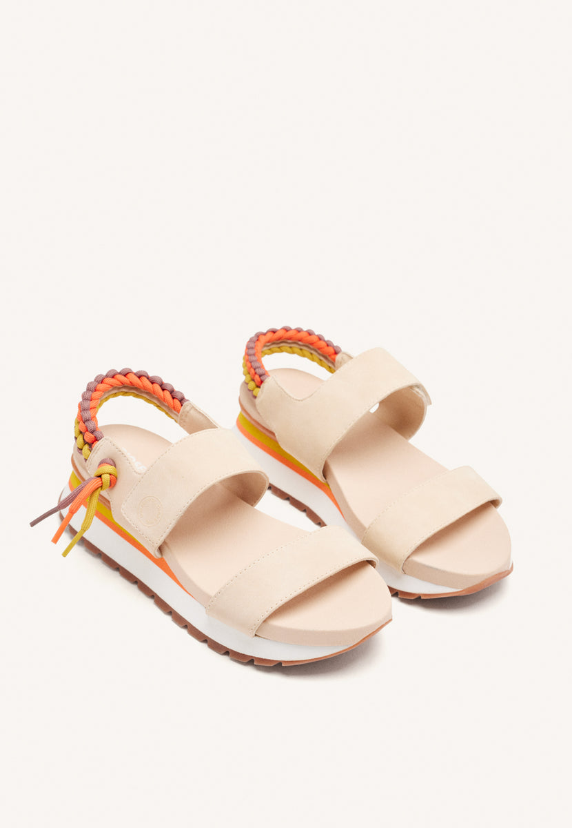 SANDALIAS DEPORTIVAS BEIGE CON DETALLE TRASERO MULTICOLOR PARA MUJER AUSTELL