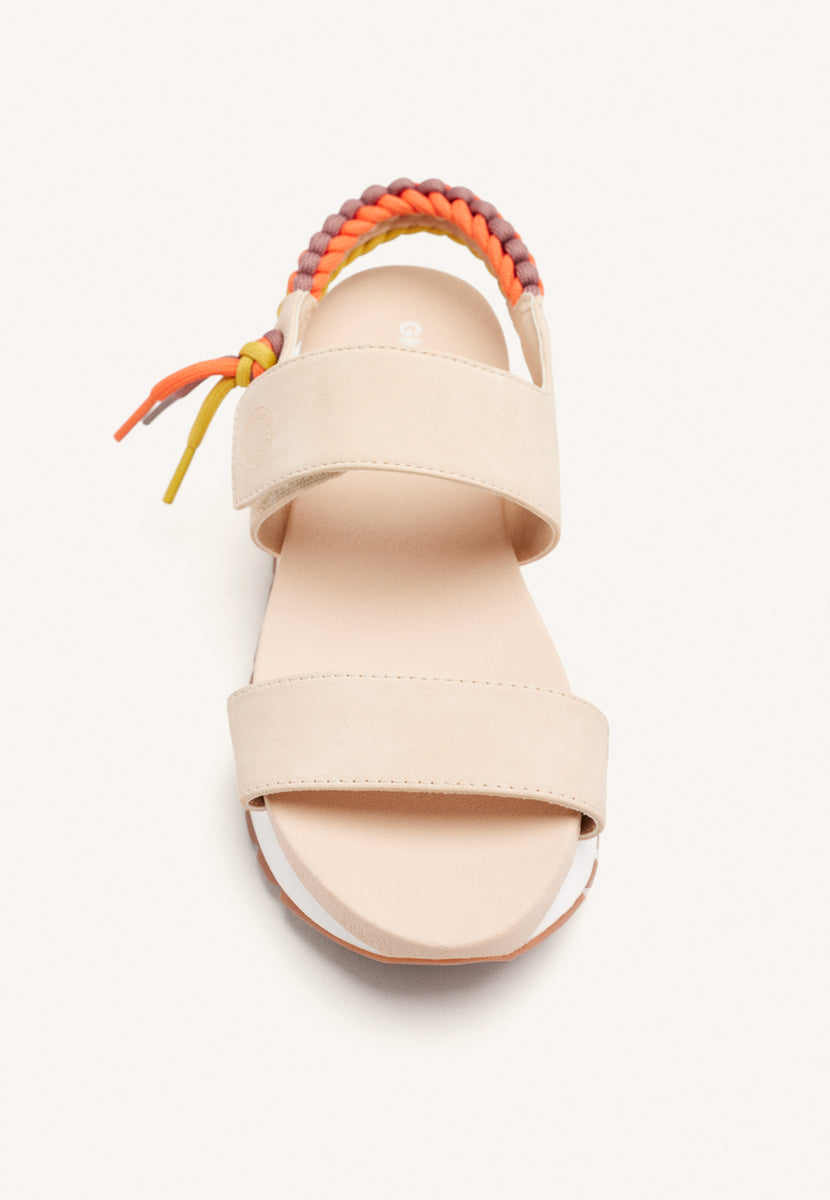 SANDALIAS DEPORTIVAS BEIGE CON DETALLE TRASERO MULTICOLOR PARA MUJER AUSTELL