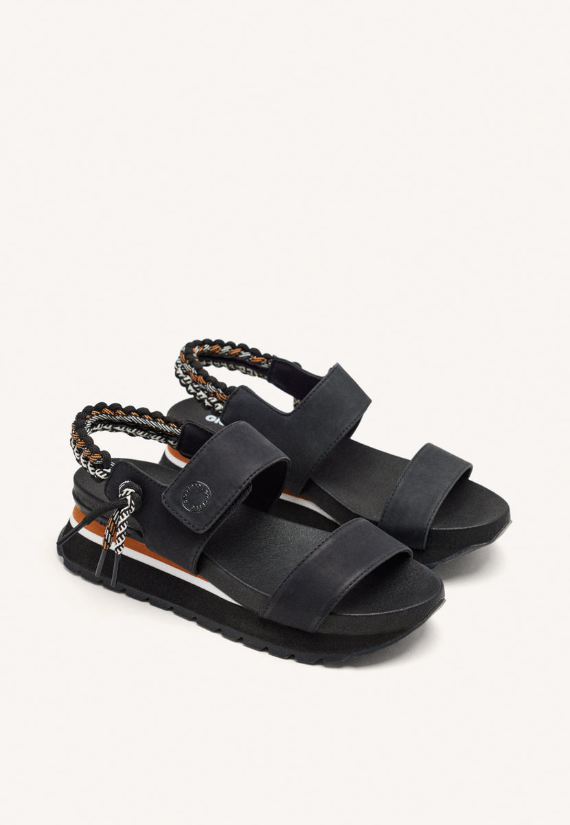SANDALIAS DEPORTIVAS NEGRAS CON DETALLE TRASERO MULTICOLOR PARA MUJER AUSTELL
