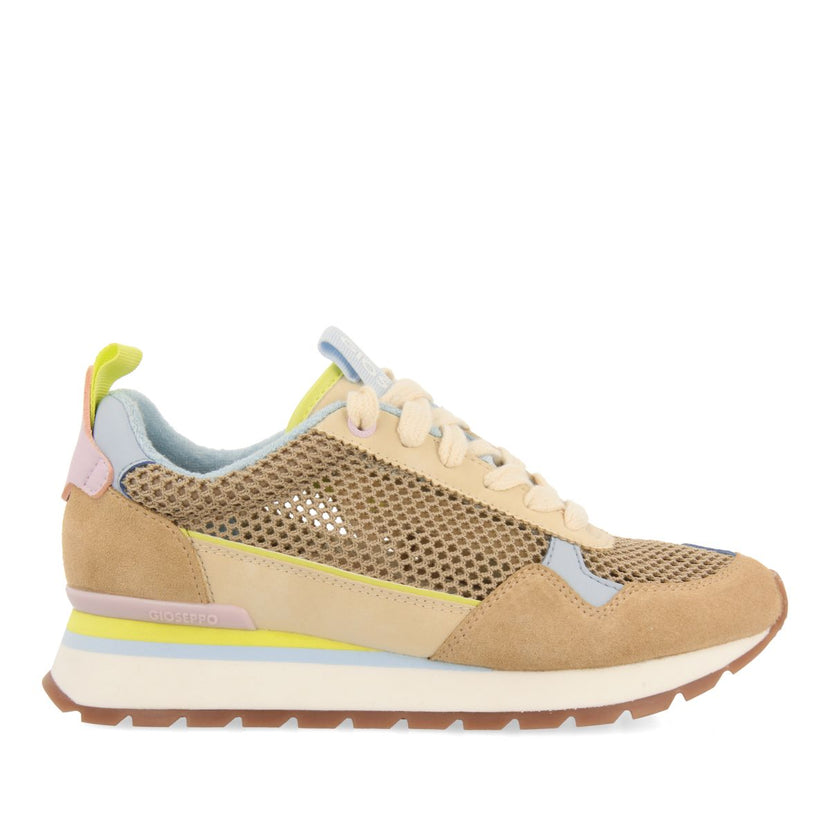 SNEAKERS BEIGE CON TEJIDO DE REJILLA PARA MUJER VAMO
