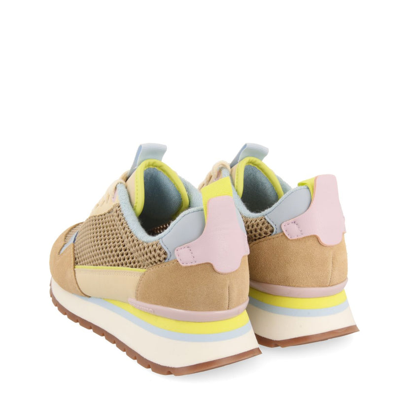 SNEAKERS BEIGE CON TEJIDO DE REJILLA PARA MUJER VAMO