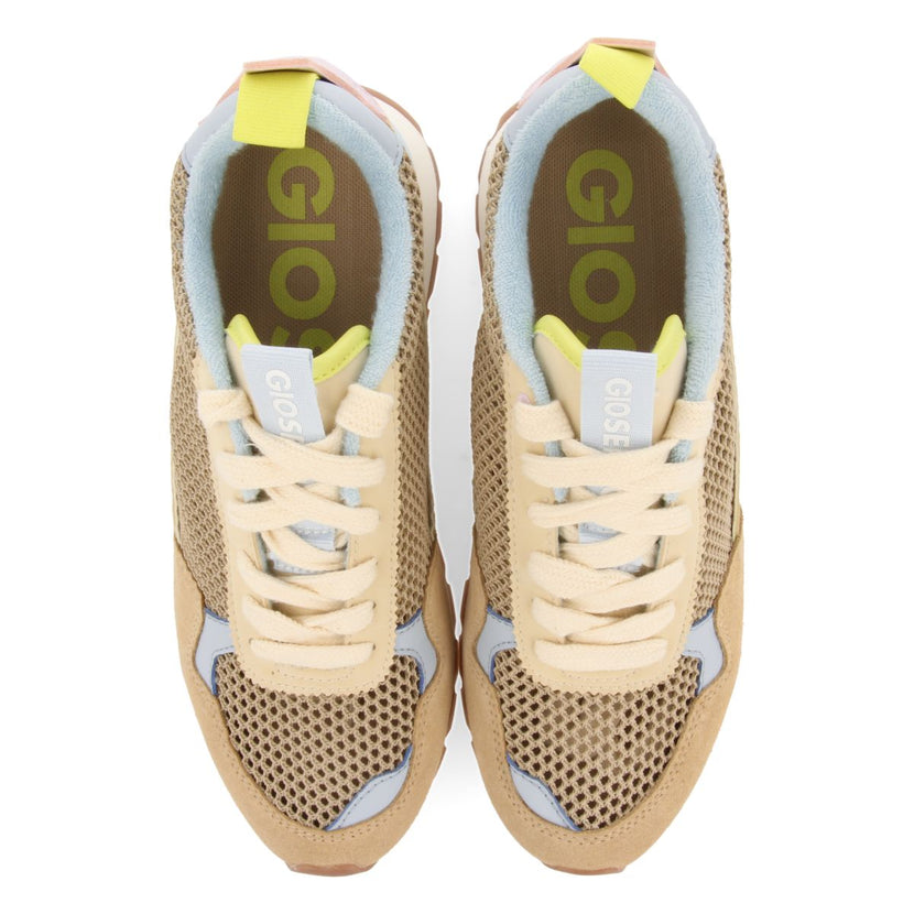 SNEAKERS BEIGE CON TEJIDO DE REJILLA PARA MUJER VAMO